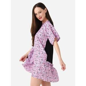 NWT Brogger Silk Lily Mini High Low Dress Size Large